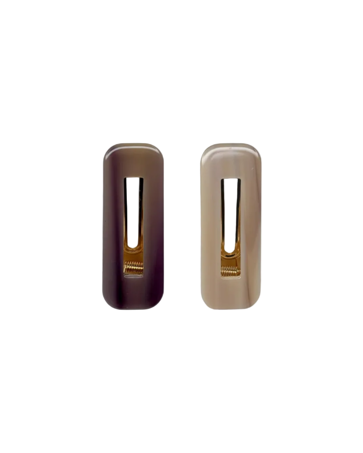 set of brown barrettes