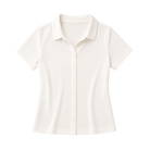 white short sleeve polo button up