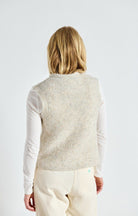 sleeveless knit vest in cream