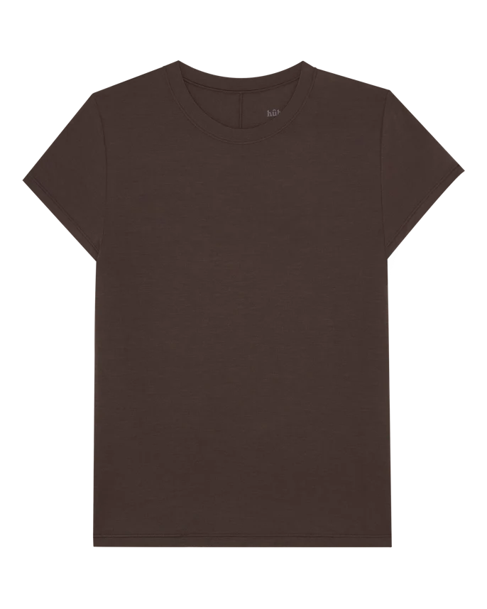 shot sleeve tee in brown
