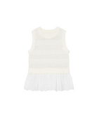 tank top sweater with peplum eyelet bottom