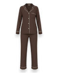 Gisele Long Pj Set | Chocolate/Ivory