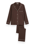 Gisele Long Pj Set | Chocolate/Ivory