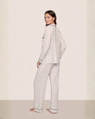 long sleeve pant modal pj set in white with black hearts all over by Eberjey