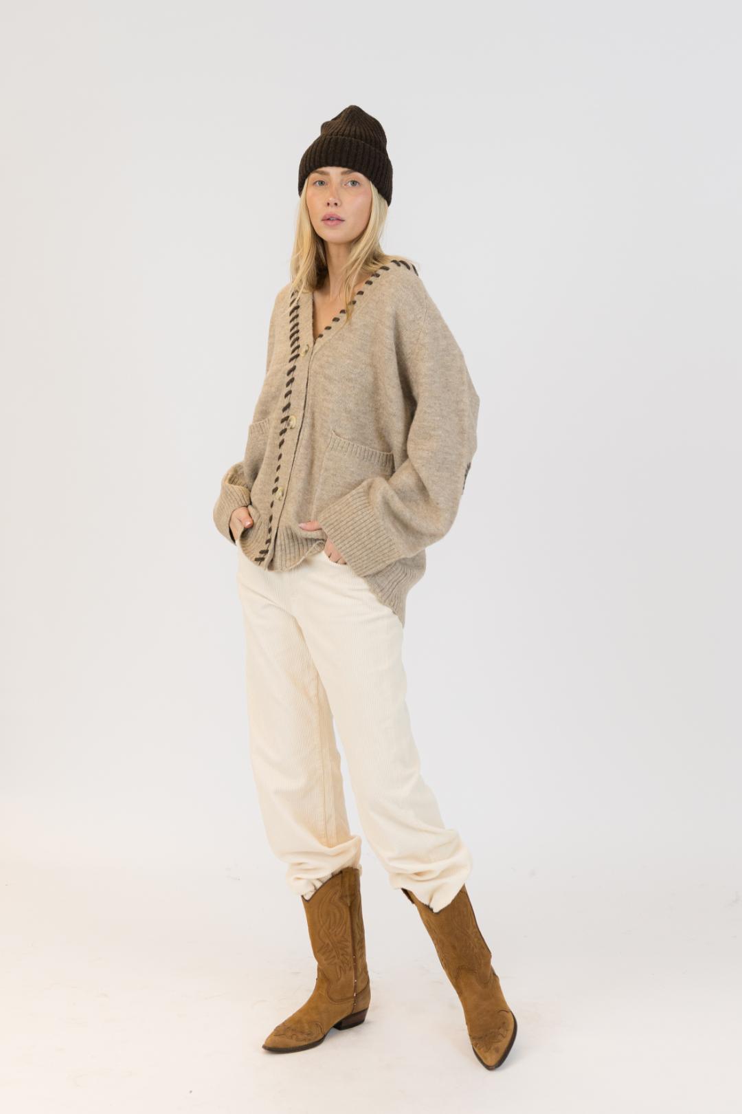 brown knit beanie