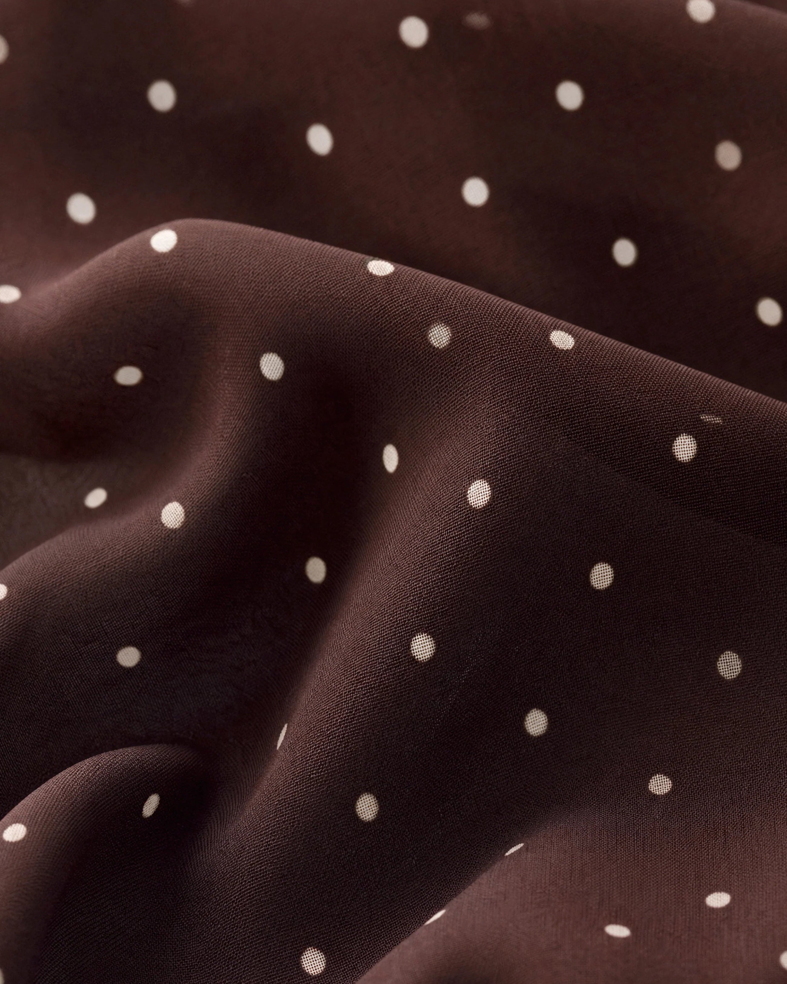midi skirt in brown with polka dots