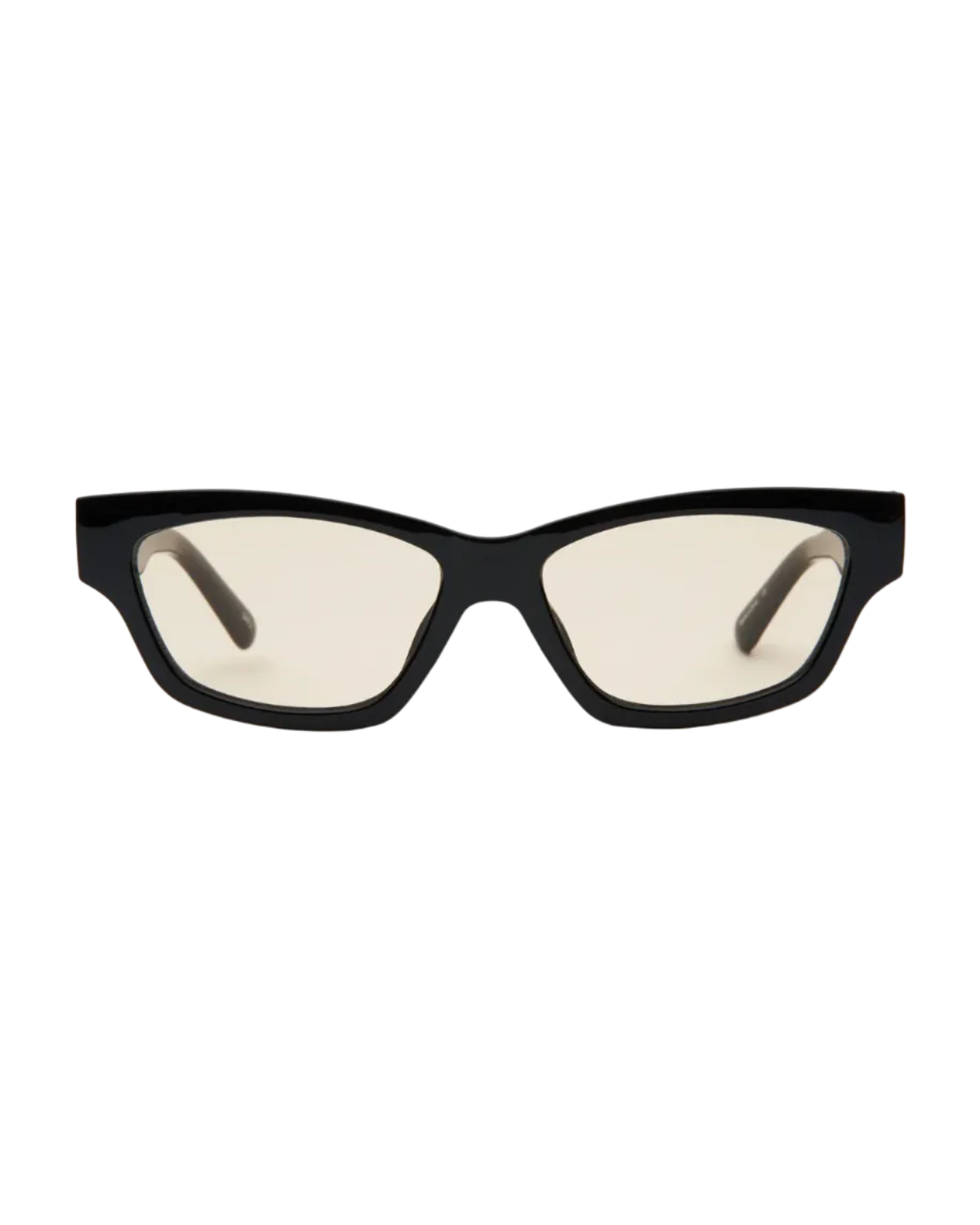 cat eye statement sunglasses with black frame and brown lenses 