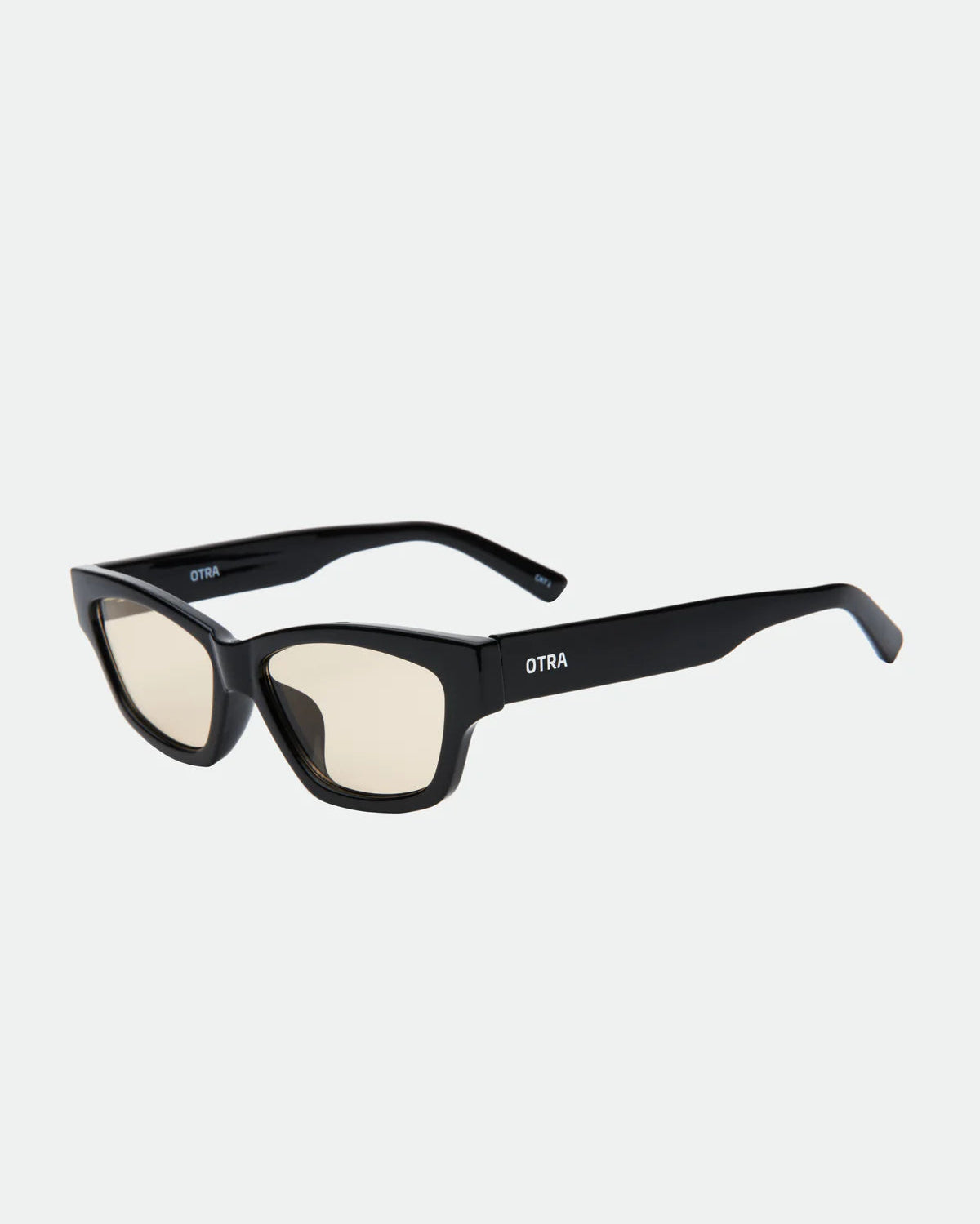 cat eye statement sunglasses with black frame and brown lenses 