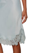 midi satin skirt with lace at the bottom