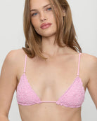 pink crochet bikini top