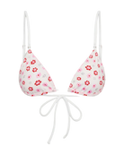 pink, white and red floral bikini top