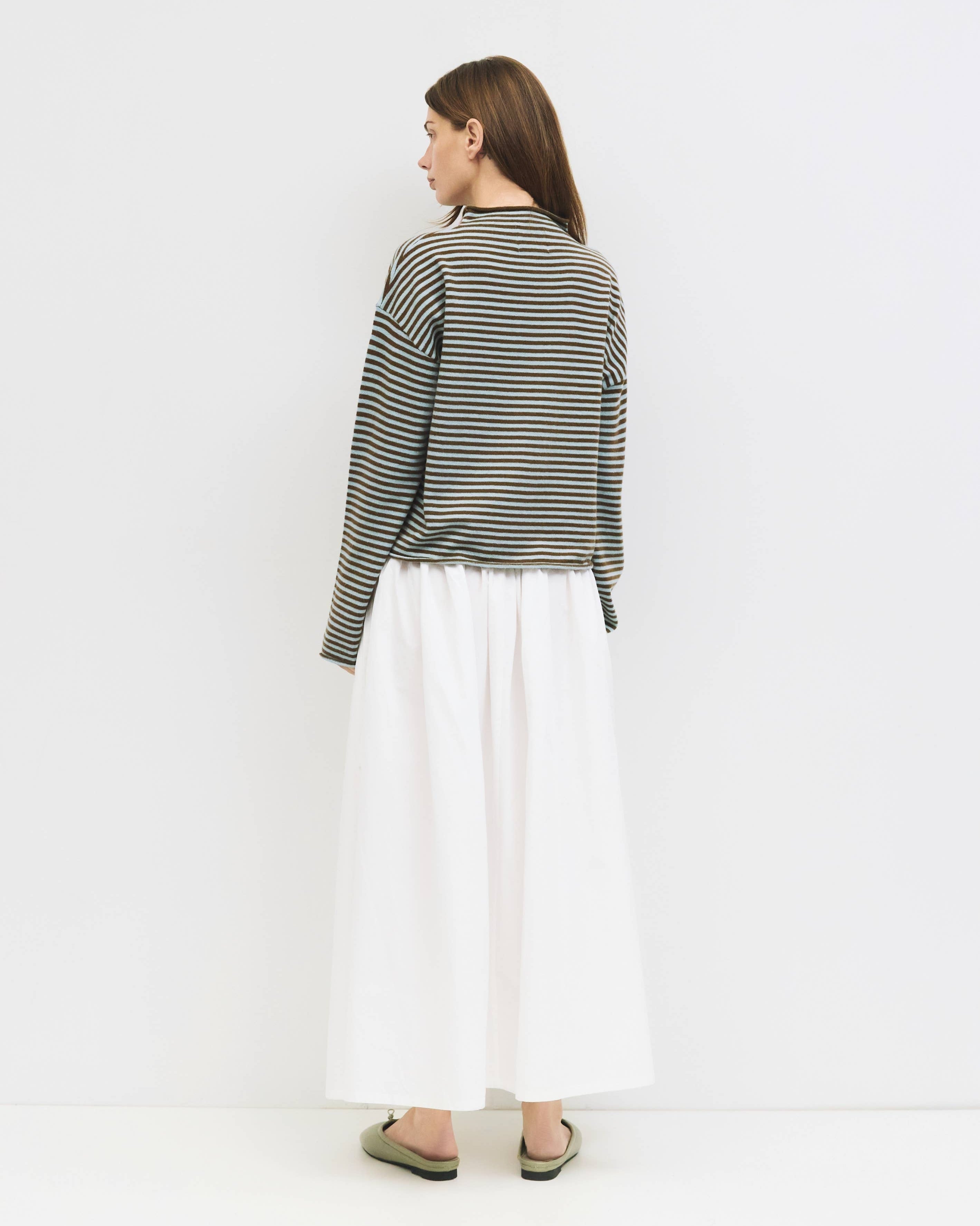 blue and brown stripe cardigan