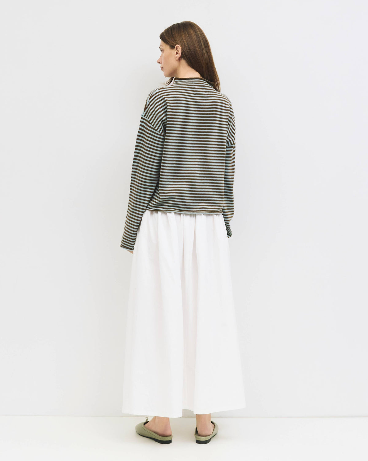 blue and brown stripe cardigan
