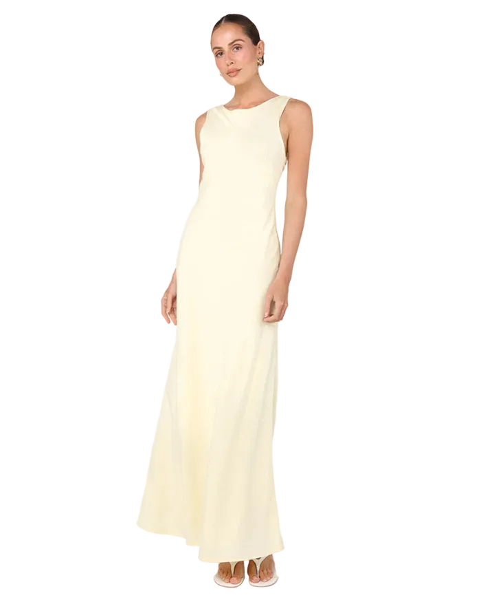 maxi dress in pale yellow