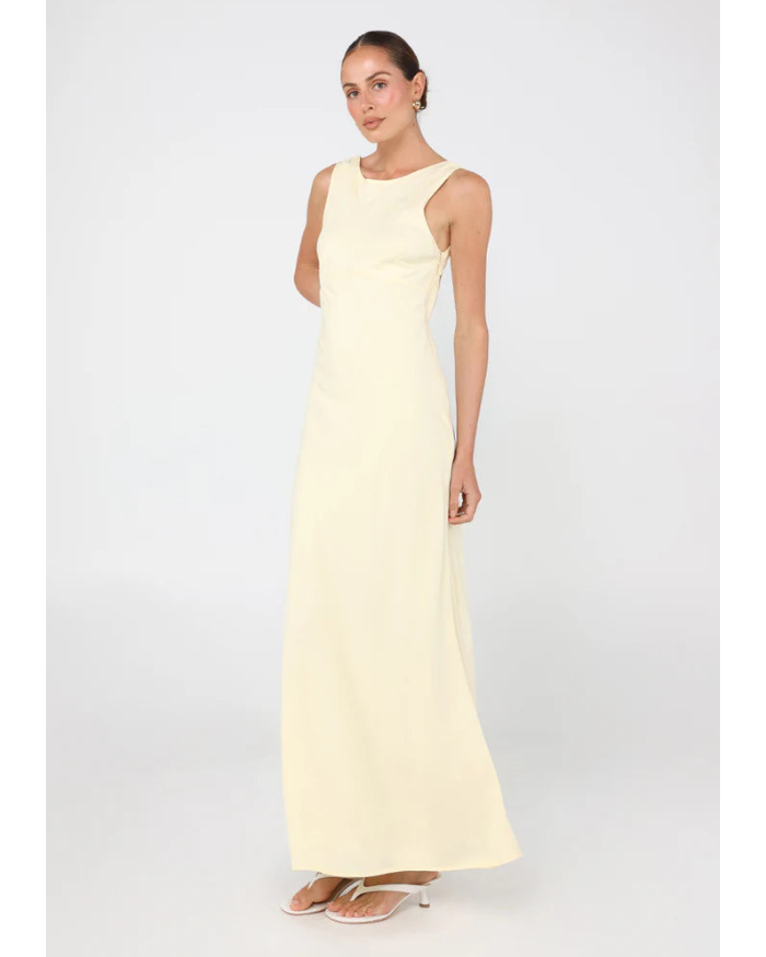 maxi dress in pale yellow