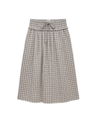 maxi skirt in cream and black checkered pattern