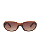 oval sunglasses in brown