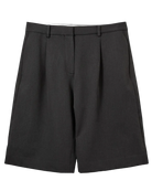 knee length suiting shorts in dark grey