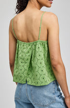 green eyelet tank top
