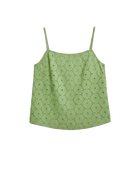 green eyelet tank top
