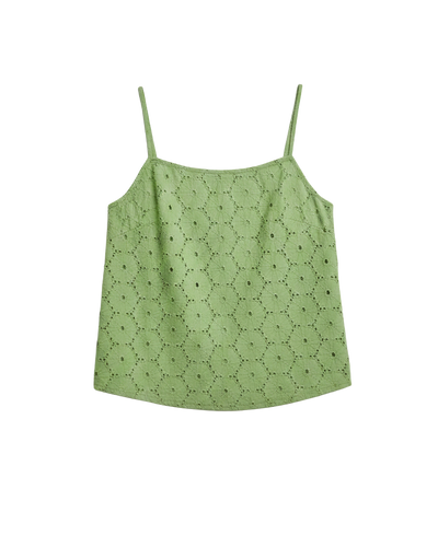 green eyelet tank top