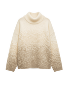 oversized chunky sweater in cream that fades into brown