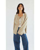 beige cardigan with two ties