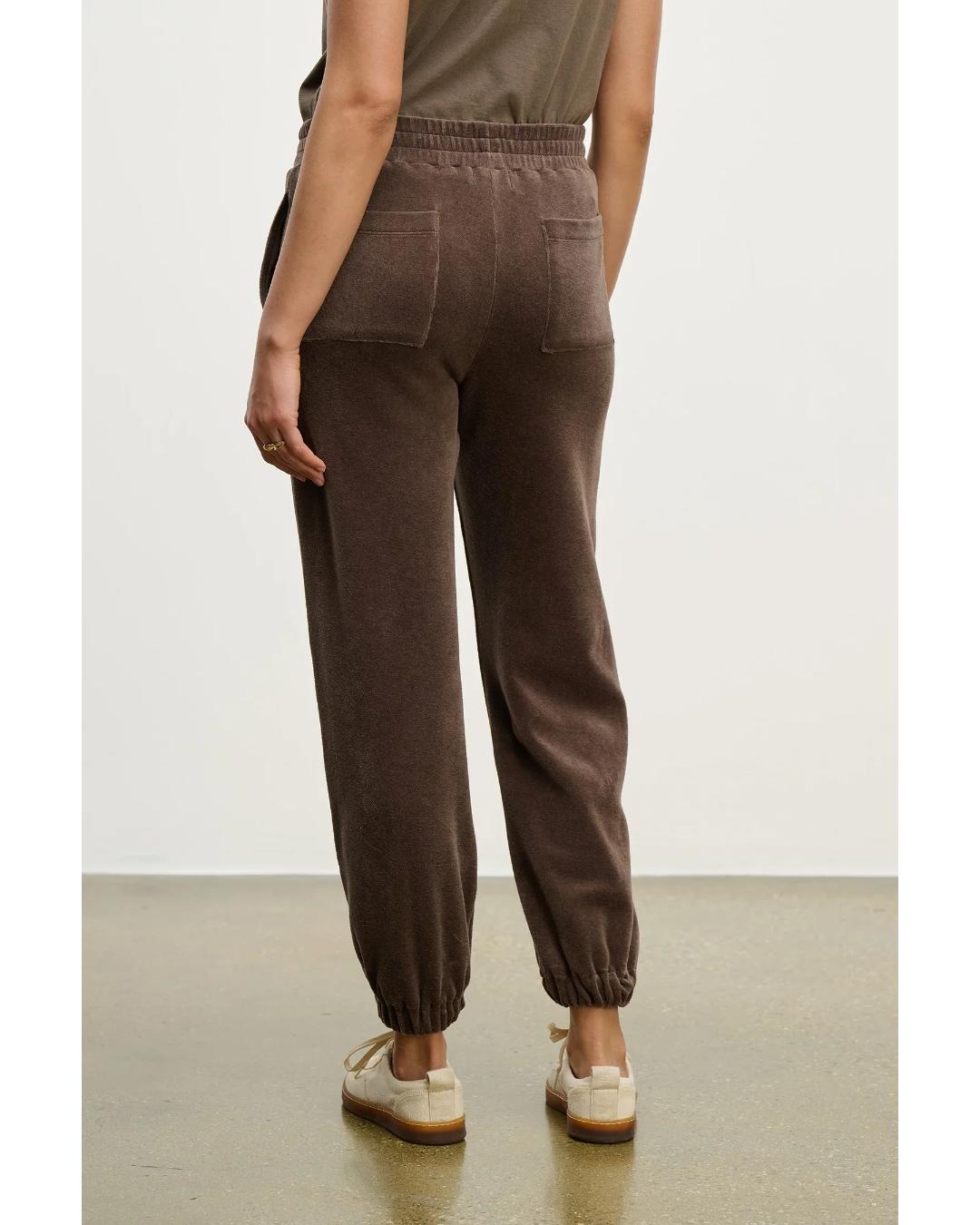 brown velour sweatpants