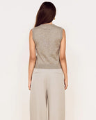 sleeveless knit vest in grey