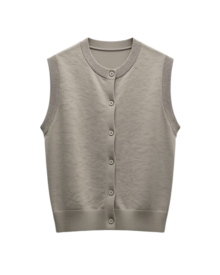 sleeveless knit vest in grey