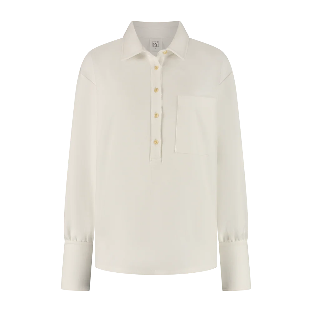 collared lounge blouse in white