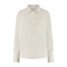 collared lounge blouse in white