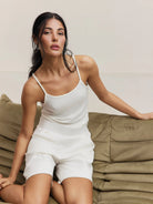 lounge white shorts with pockets