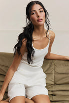 lounge white shorts with pockets