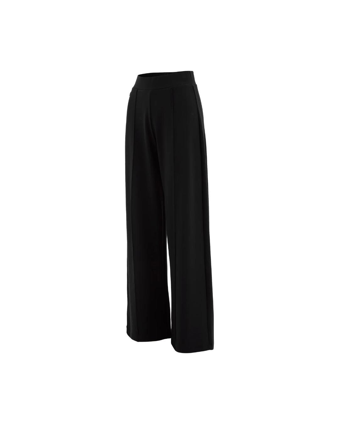 black wide leg track pant 