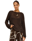 open knit brown sweater