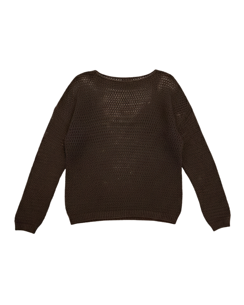 open knit brown sweater