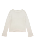 white knit long sleeve sweater