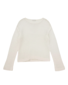 white knit long sleeve sweater