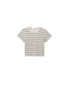 short sleeve stripe tee in blue and cream