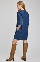 v-neck denim mini dress