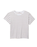 white and beige stripe t-shirt
