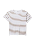 white and beige stripe t-shirt