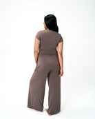wide leg lounge pant in light grey