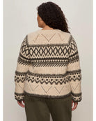 crewneck fairisle sweater in cream and black