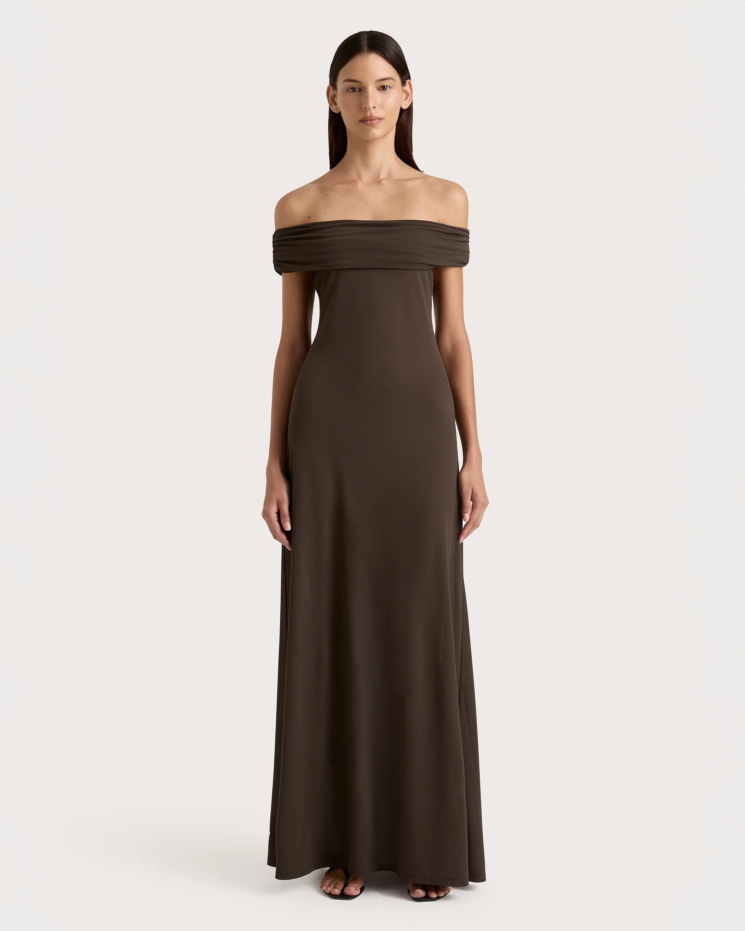 Faithfull the Brand Sofie Maxi Dress in Chocolate Brown