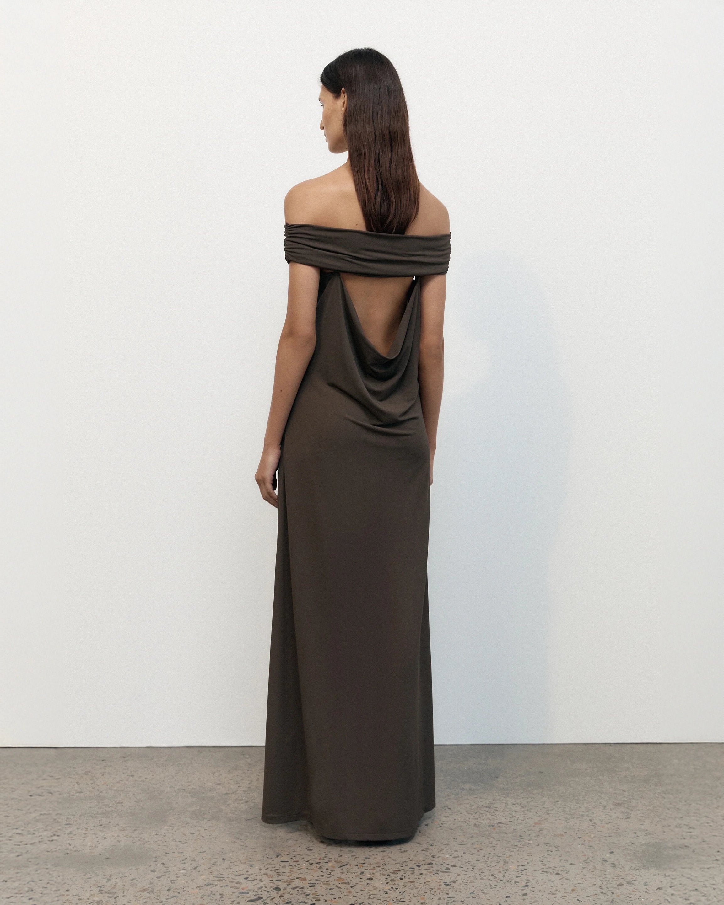 Faithfull the Brand Sofie Maxi Dress in Chocolate Brown