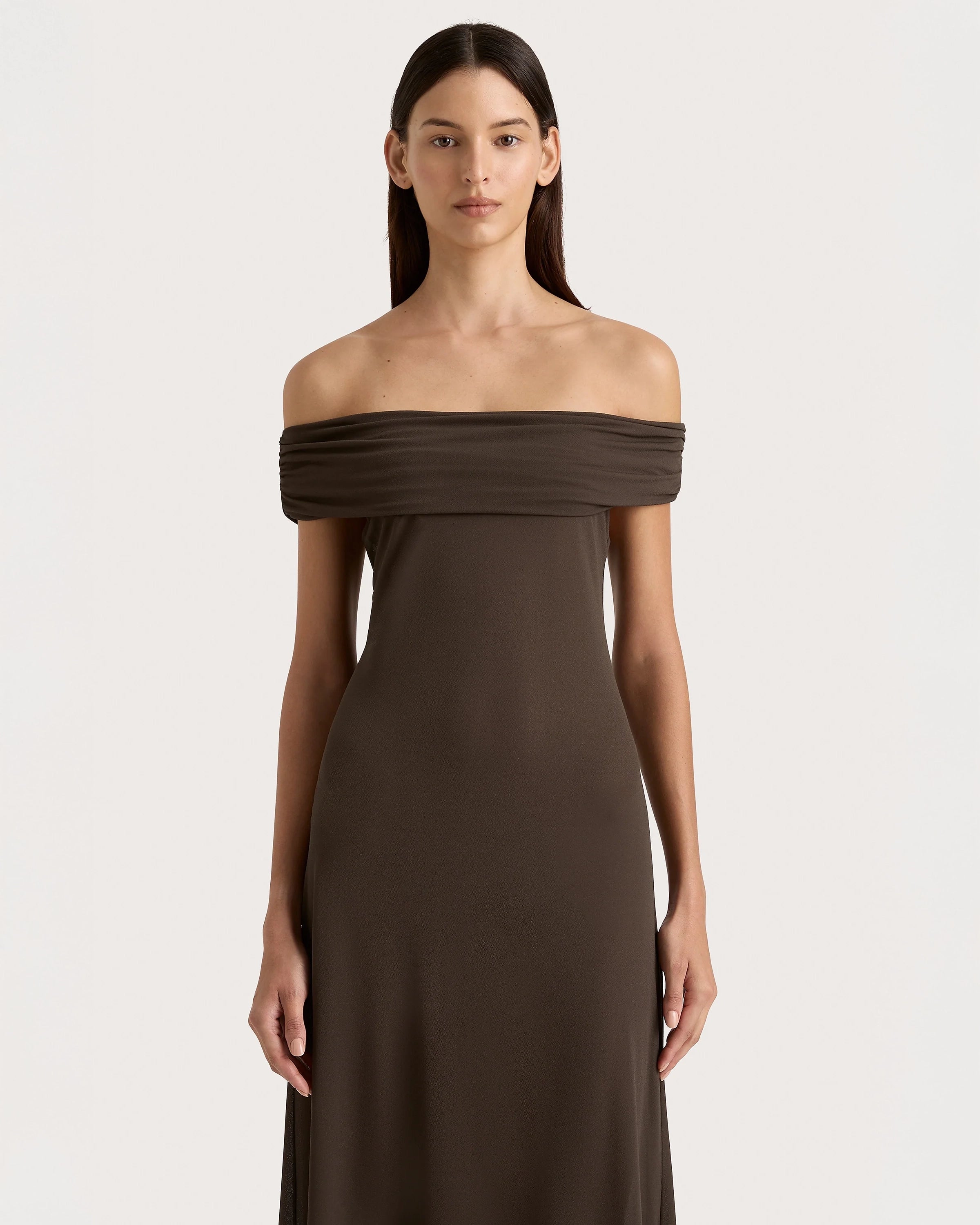 Faithfull the Brand Sofie Maxi Dress in Chocolate Brown