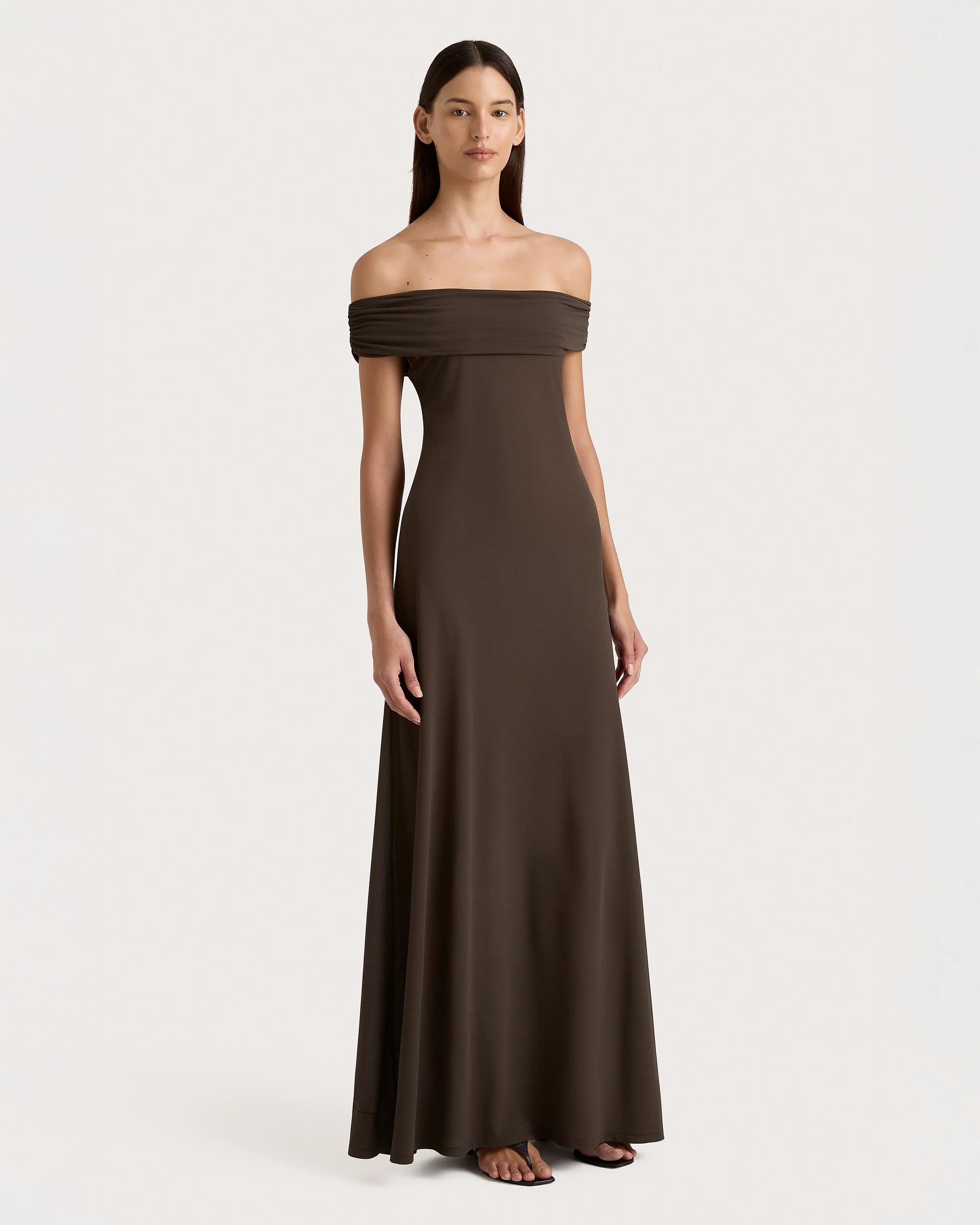 Faithfull the Brand Sofie Maxi Dress in Chocolate Brown