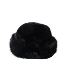 faux fur winter bucket hat in black